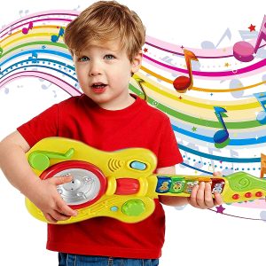Musical Guitar with Motion Sensor Play and Microphone for Kids 4