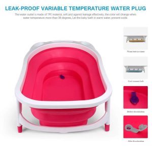 Baby Folding Bathtub Portable Plastic 2