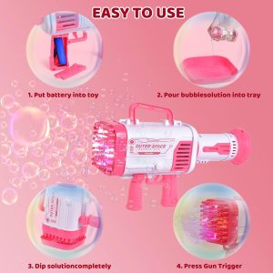 Rechargeable Bubble Gun 60 Holes 4