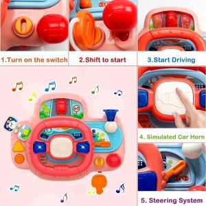 Kids Steering Wheel Toy With Lights Music 9